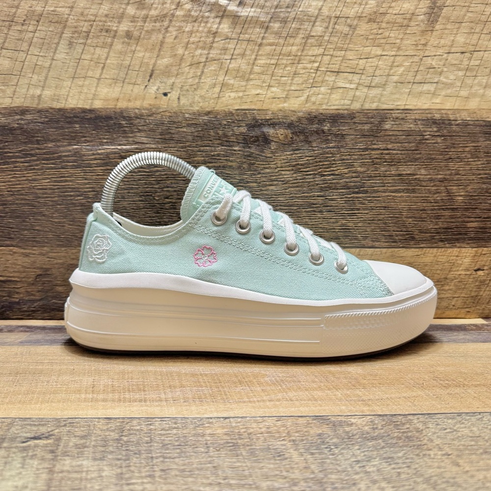 Rare Embroidered Converse Move Platform Mint Green Sneakers